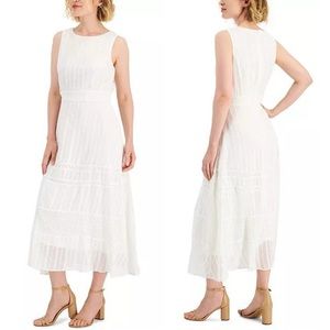 Taylor Embroidered Chiffon Sleeveless Midi Dress